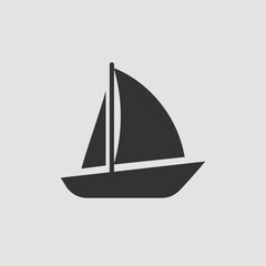 Vector Simple Isolated Sailboat Icon