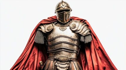 Obraz premium A Knight in Full Armor with a Red Cape