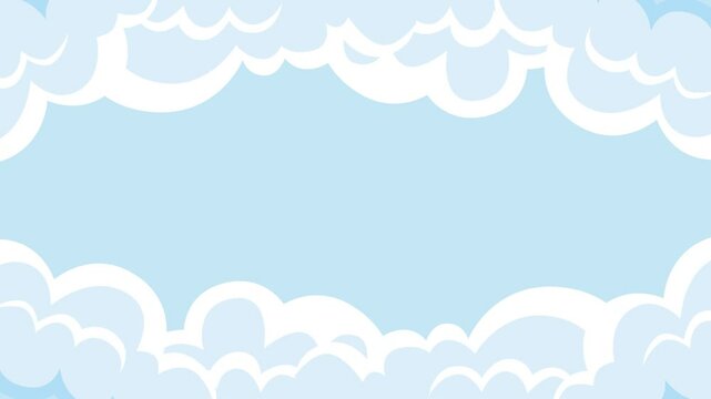 Cloud and sun on blue screen background