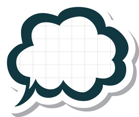 ポストイット風一言メモアイコンイラスト　方眼紙風