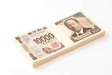 白背景に一万円の札束