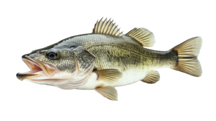 Isolated Largemouth Bass fish on transparent background