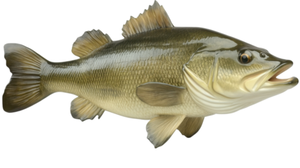 Isolated Largemouth Bass fish on transparent background
