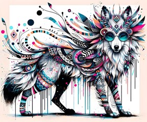 "Lobos C&oacute;smicos: Esp&iacute;ritus de Colores"