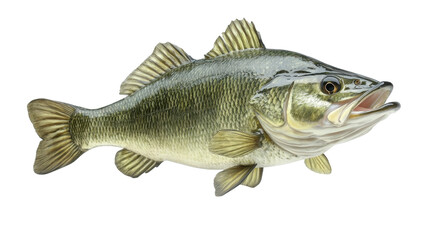 Fototapeta premium High-resolution Largemouth Bass PNG isolated on a transparent background, perfect for fishing websites