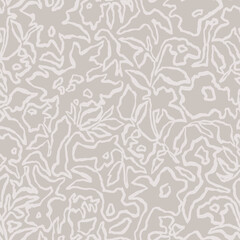 Vector floral botanical line motif illustration seamless repeat pattern digital artwork