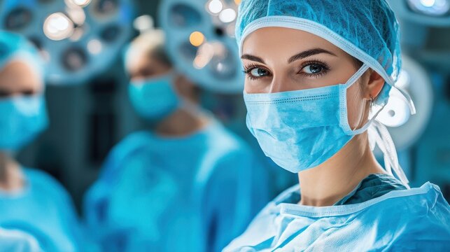 Doctors performing surgery in operating room