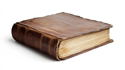 Obraz premium An Aged Leather-Bound Book With Worn Pages