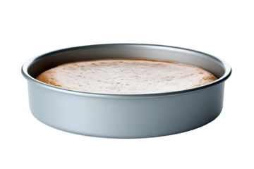 Stainless Steel Cake Pan Isolated on Transparent Background.