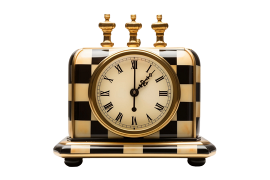 Elegant Chess Timer Isolated on Transparent Background.
