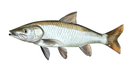 Isolated  a tarpon fish on transparent background