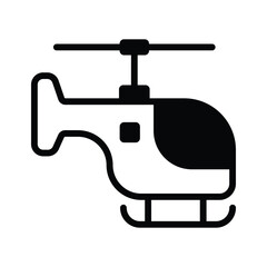 An icon of helicopter in modern design style