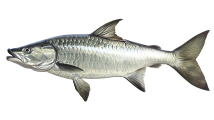 Isolated  a tarpon fish on transparent background