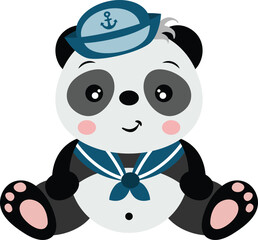 Funny and cute panda sailor