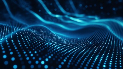 3D blue techno abstract background overlap layer on dark space with glowing dots shape decoration. Modern graphic design element dotted line style concept for banners, flyer, card, or brochure cover