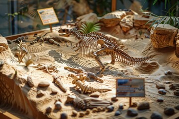 Dinosaur fossils in the museum