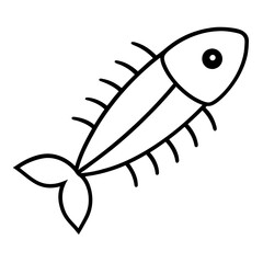 fish bone icon with Transparent Background Clipart