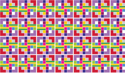 Seamless geometric pattern of colorful rectangular and square shapes. Perfect for printing, design backgrounds, wallpaper and tiles, gift wrapping