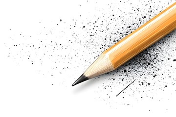 A sharpened pencil with graphite shavings, symbolizing creativity.