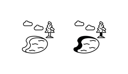 Frozen lake icon design with white background stock illustration