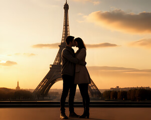 eiffel tower at sunset