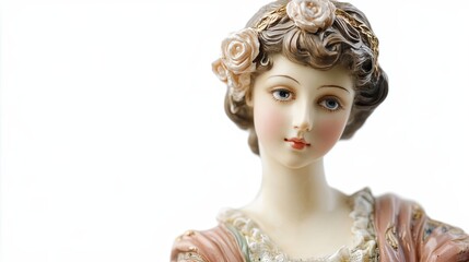 Porcelain Figurine of a Woman with a Floral Headpiece