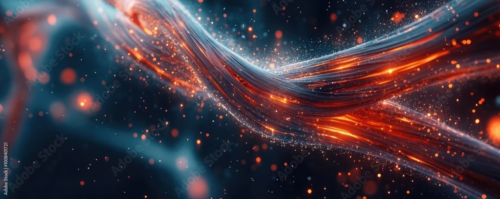 Poster Abstract image showcasing dynamic light trails in vibrant colors, creating a sense of motion and energy.