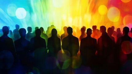 Colorful Silhouettes Against a Vibrant Background