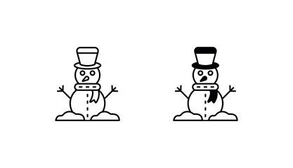 Snowman icon design with white background stock illustration