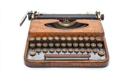 Vintage Brown Typewriter with Worn Keys