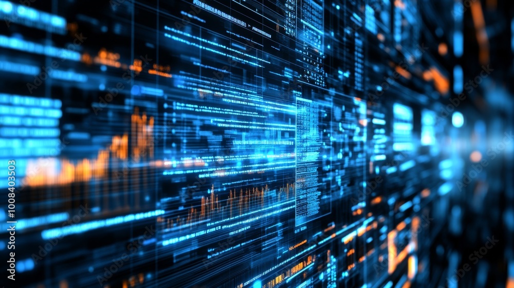 Poster abstract digital data flow background design visual