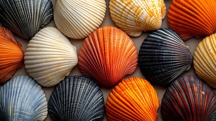 Refreshing seamless artwork featuring marine shells and botanical fern patterns designs