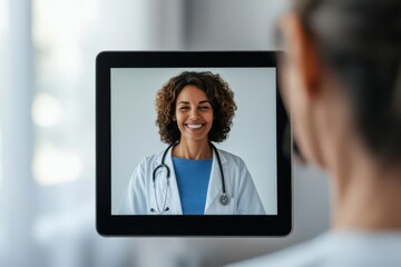 Female doctor consulting via telemedicine