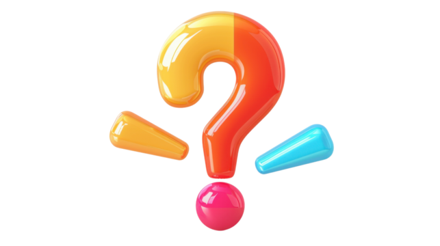 Red question mark on white background