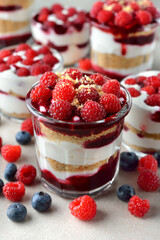 Dessert parfait berries cheesecake