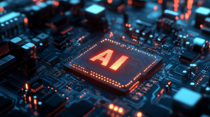 Obraz premium A futuristic chip that says 