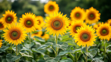sunflower field in summer