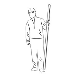 Fototapeta premium builder sketch on white background, vector