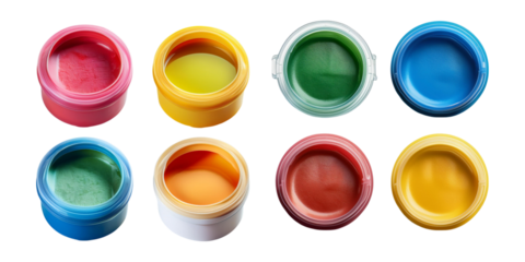 Colorful Paint Pots in Various Shades and Tones