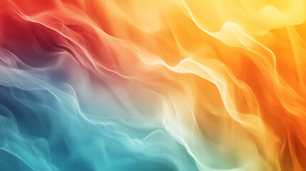 Obraz premium Gradient Flow of Light and Energy Fiery Red and Yellow Against Cool Blue Abstract Design