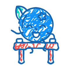 blueberries fruit fitness character doodle icon sketch vector. blueberries fruit fitness character sign. isolated symbol illustration