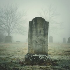 Spooky Cemetery with an Ominous Glow