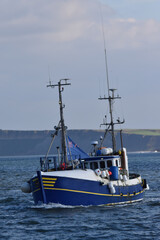 Small fishing boat in the North Sea, Scarborough