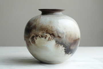 moon jar, ceramic, pottery, no pattern , square shape, karma, choi youngwook, light, chromatography luminogram double exposure