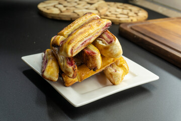 Jam Puff Pastry Dessert. Dessert. food concept
