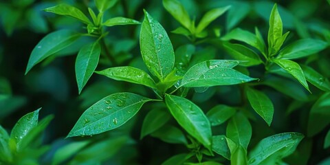 Nature's Embrace: Vibrant Green Leaves in Focus