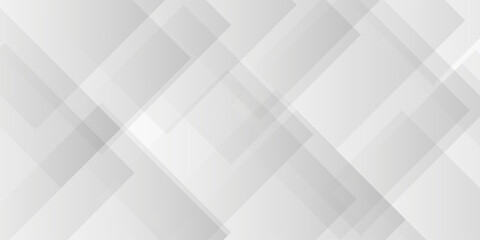Abstract white and gray background design with layers of textured white transparent material in triangle and squares shapes. White color technology concept geometric line vector background.