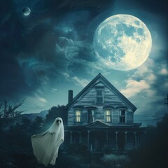 Ghostly Figures in a Dark Forest