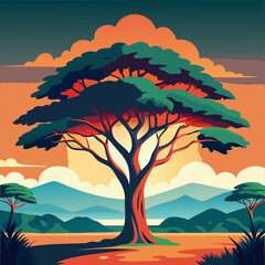 sunset in the desert