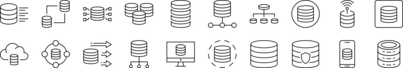 Coin, Savings, Money Simple Isolated Line Icons Collection. Editable Stroke. Suitable for Web Sites, Books, Cards, Apps